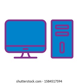 desktop pc icon design vector template