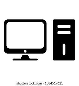 desktop pc icon design vector template