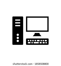 desktop pc icon design vector template