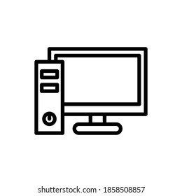 desktop pc icon design vector template