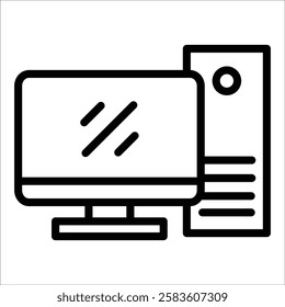 Desktop Pc Icon Element For Design