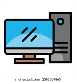 Desktop Pc Icon Element For Design
