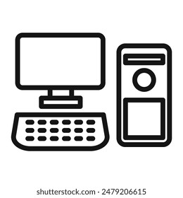 Desktop PC Icon Ideal for Computing and IT Solutions