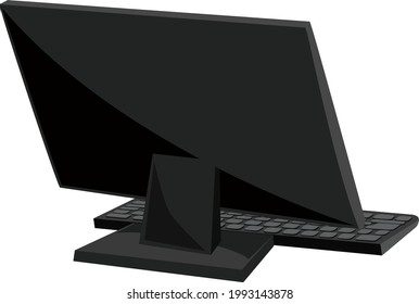 Desktop PC icon illustration material [vector image]