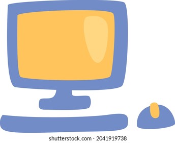 Desktop pc, ilustración, vector, en un fondo blanco.
