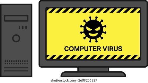 Desktop PC Infected With Computer Virus