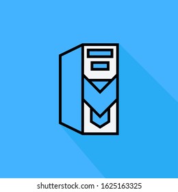 desktop pc liner fill vector icon - ui icon vector