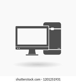 Desktop PC vector Icon Illustration.