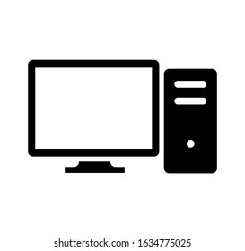 Desktop PC vector icon illustration