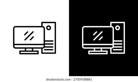 Design Do Conjunto De Ícones Brancos Do Pc Desktop
