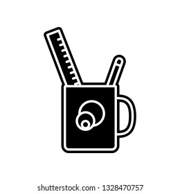 desktop pencil case icon. Element of education for mobile concept and web apps icon. Glyph, flat icon for website design and development, app development