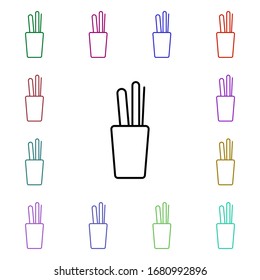 Desktop pencil case line multi color style icon. Simple thin line, outline vector of home things icons for ui and ux, website or mobile application