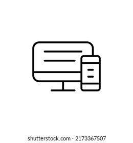 icono de trazo editable del teléfono de escritorio, icono de trazo inteligente