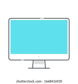 Desktop related color line vector icon, illustration. The icon is about all in one, computer, technology, computing, internet, electronics. The composition is infinitely scalable.
