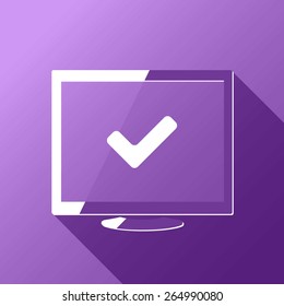 Desktop and right icon. Check mark