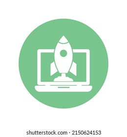 Desktop Rocket Vector icon which is suitable for commercial work and easily modify or edit it

