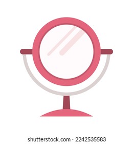 Desktop round make-up mirror. Makeup tool isolated on white background. Vector illustration
