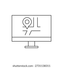 Desktop screen displaying geographic map navigation