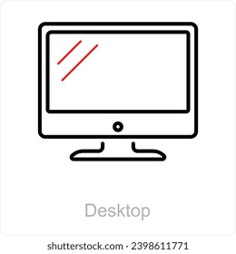 Concepto de iconos de escritorio y pantalla
