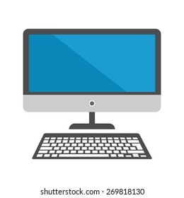 Desktop, screen, keyboard, display icon vector image. Can also be used for communication, connection, technology. Suitable for web apps, mobile apps and print media.