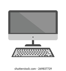 Desktop, screen, keyboard, display icon vector image. Can also be used for communication, connection, technology. Suitable for web apps, mobile apps and print media.