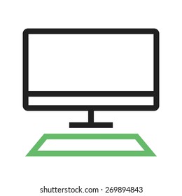 Desktop, screen, keyboard, display icon vector image. Can also be used for communication, connection, technology. Suitable for web apps, mobile apps and print media.