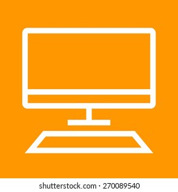 Desktop, screen, keyboard, display icon vector image. Can also be used for communication, connection, technology. Suitable for web apps, mobile apps and print media.