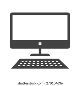Desktop, screen, keyboard, display icon vector image. Can also be used for communication, connection, technology. Suitable for web apps, mobile apps and print media.