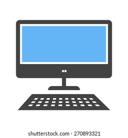 Desktop, screen, keyboard, display icon vector image. Can also be used for communication, connection, technology. Suitable for web apps, mobile apps and print media.