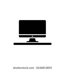 Desktop Screen on Table Icon for Office Workspace and Productivity