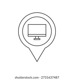 Desktop screen showing geographic location pin map symbol