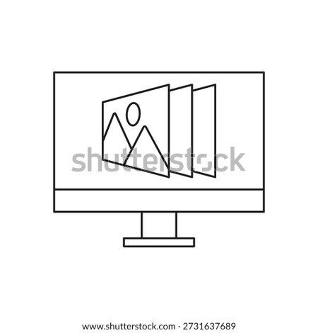 Desktop screen showing image library or gallery view