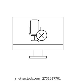 Desktop screen showing microphone muted or cancelled status