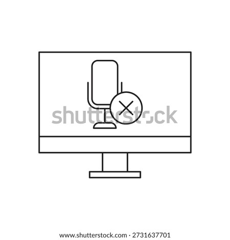Desktop screen showing microphone muted or cancelled status