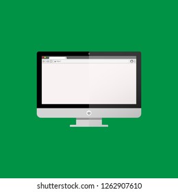 Desktop with searching browser with simple style and elegant, green background.