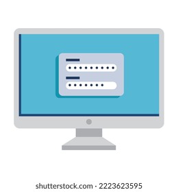 desktop with security password tech