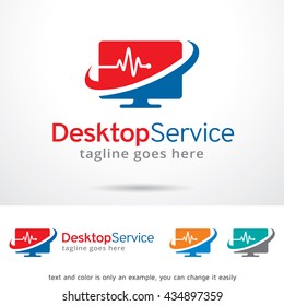 Desktop Service Logo Template Design Vector