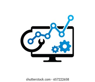 Desktop Service Logo Template Design Vector, Emblem, Design Concept, Creative Symbol, Icon