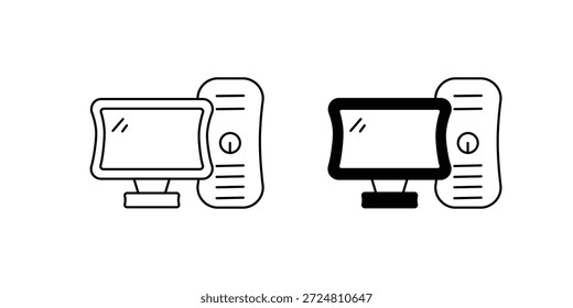 Desktop-Set-Symbol auf weißem Hintergrund, Vektorgrafik