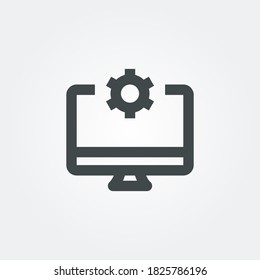desktop setting Icon. desktop setting symbol isolated on Gradient background. Vector Illustration