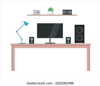 Desktop settings for designers or content creators.  image or design editing software or programs.