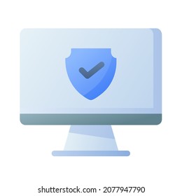 desktop shield safe protected security single isolated icon with smooth style