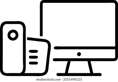 Desktop Speaker and Notebook Isolated concept as A vector image of a desktop speaker and a notebook isolated on a white background. Perfect for representing a tech forward and crea