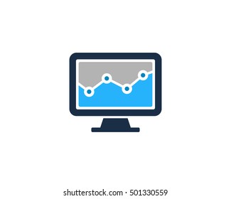Desktop Stats PC Computer Logo Design Template