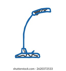 vetor de esboço do ícone do doodle da lâmpada da mesa de trabalho. sinal da lâmpada da mesa de trabalho. ilustração do símbolo isolado