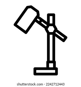 vector de icono de línea de lámpara de mesa de escritorio. señal de lámpara de mesa de escritorio. símbolo de contorno aislado ilustración negra