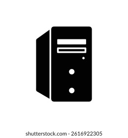Desktop Tower PC Black Icon 1990s Style