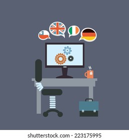 desktop translator   illustration