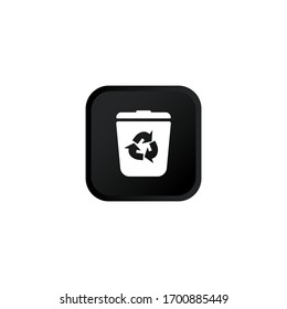 Desktop Trash Icon Modern Button Design Black Symbol Isolated On White Background. Vector EPS 10.