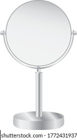 Desktop two-sided rotating mirror with a circular surface